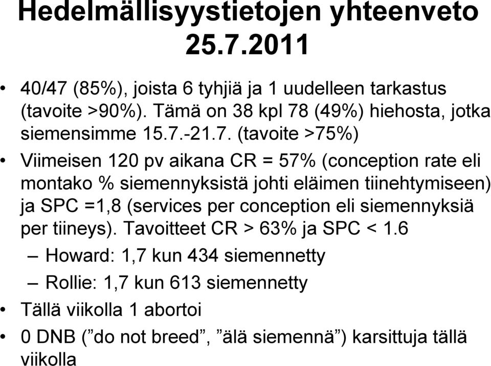 (49%) hiehosta, jotka siemensimme 15.7.