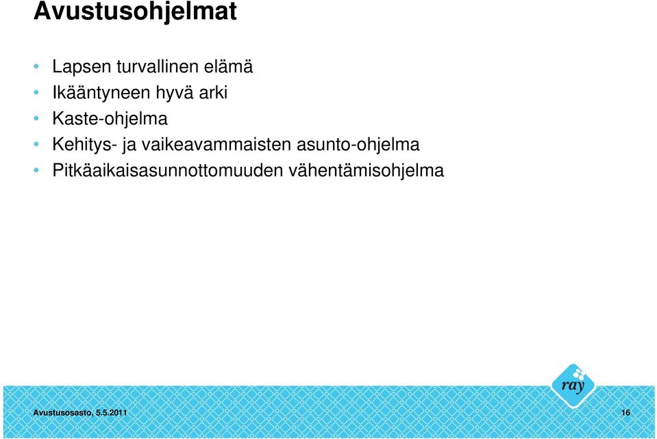 vaikeavammaisten asunto-ohjelma