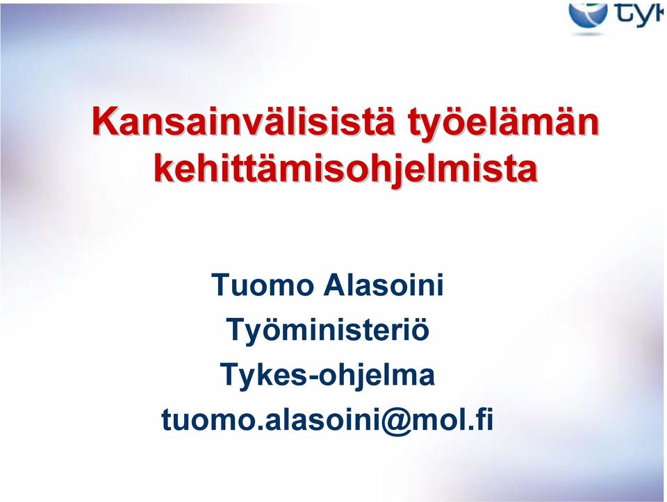 Tuomo Alasoini Työministeriö