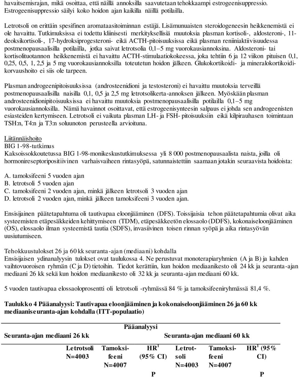 Tutkimuksissa ei todettu kliinisesti merkityksellisiä muutoksia plasman kortisoli-, aldosteroni-, 11- deoksikortisoli-, 17-hydroksiprogesteroni- eikä ACTH-pitoisuuksissa eikä plasman