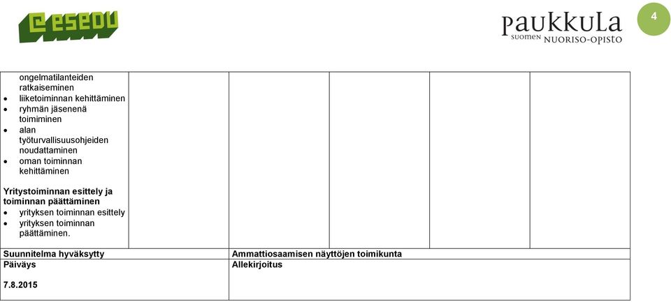 Yritystoiminnan esittely ja toiminnan päättäminen yrityksen toiminnan esittely