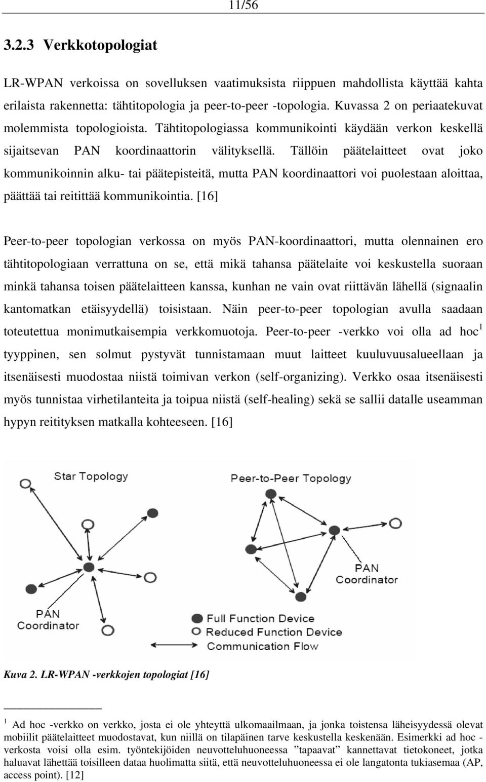 Tällöin päätelaitteet ovat joko kommunikoinnin alku- tai päätepisteitä, mutta PAN koordinaattori voi puolestaan aloittaa, päättää tai reitittää kommunikointia.