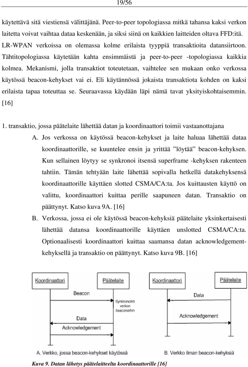 Mekanismi, jolla transaktiot toteutetaan, vaihtelee sen mukaan onko verkossa käytössä beacon-kehykset vai ei. Eli käytännössä jokaista transaktiota kohden on kaksi erilaista tapaa toteuttaa se.