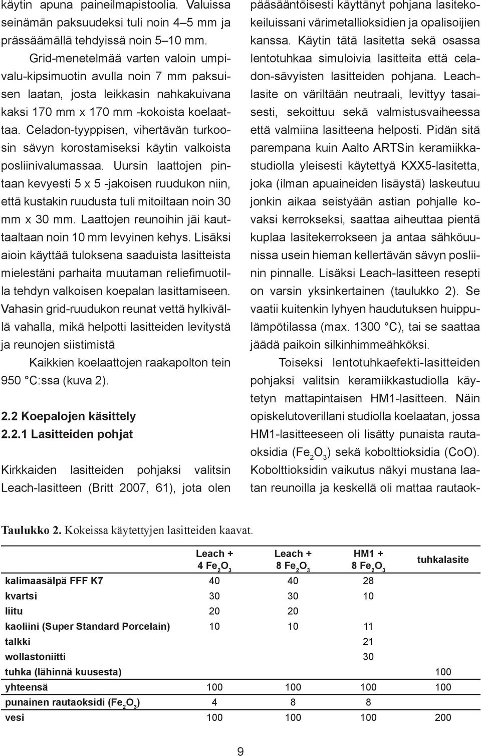 Celadon-tyyppisen, vihertävän turkoosin sävyn korostamiseksi käytin valkoista posliinivalumassaa.