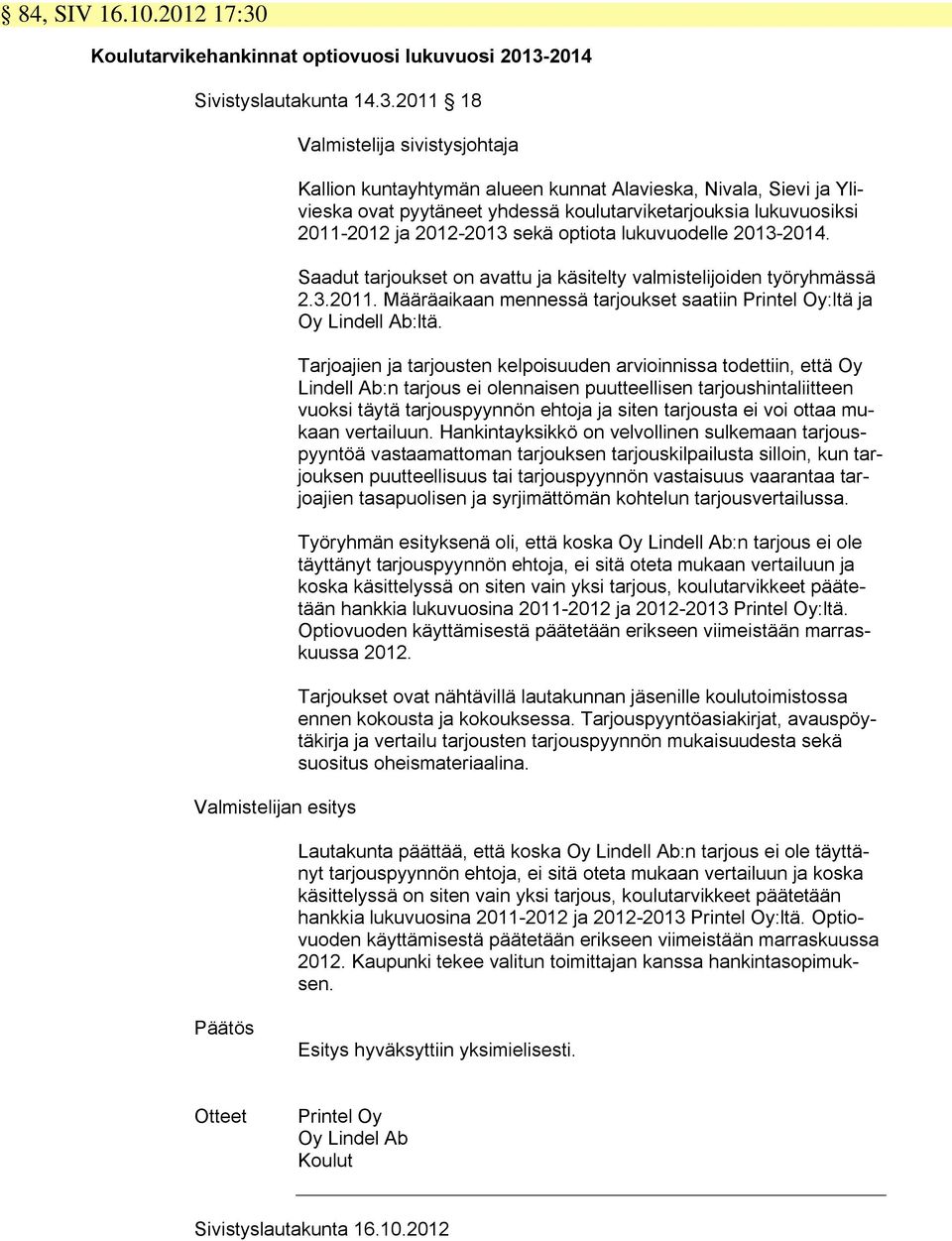 2014 Sivistyslautakunta 14.3.