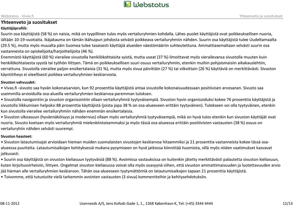 Suurin osa käyttäjistä tulee Uudeltamaalta (29.5 %), mutta myös muualta päin Suomea tulee tasaisesti käyttäjiä alueiden väestömääriin suhteutettuna.