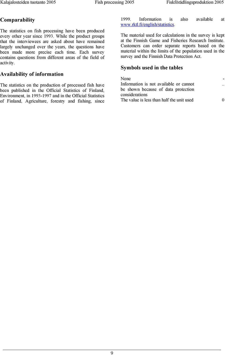 Each survey contains questions from different areas of the field of activity.
