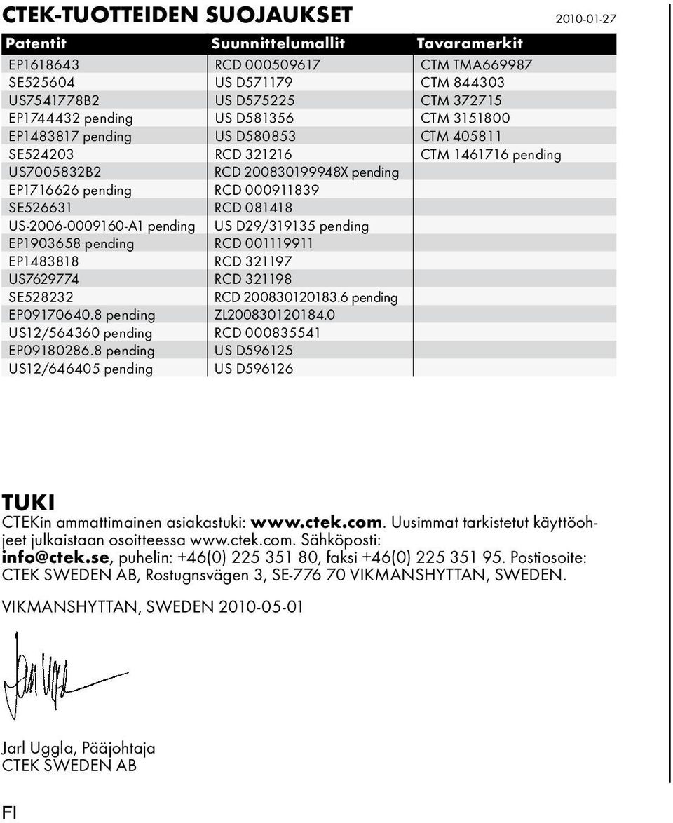 US-2006-0009160-A1 pending US D29/319135 pending EP1903658 pending RCD 001119911 EP1483818 RCD 321197 US7629774 RCD 321198 SE528232 RCD 200830120183.6 pending EP09170640.8 pending ZL200830120184.