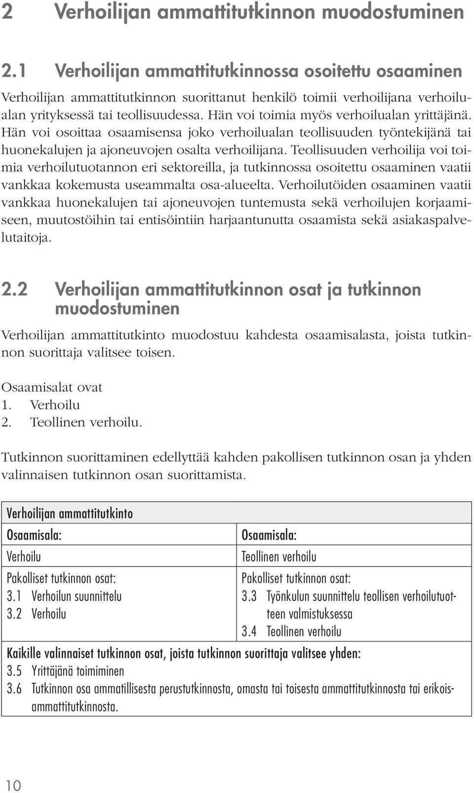 Hän voi toimia myös verhoilualan yrittäjänä. Hän voi osoittaa osaamisensa joko verhoilualan teollisuuden työntekijänä tai huonekalujen ja ajoneuvojen osalta verhoilijana.