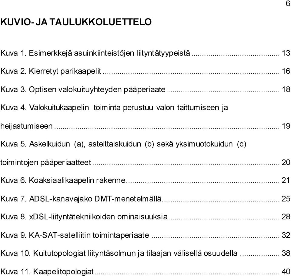 Askelkuidun (a), asteittaiskuidun (b) sekä yksimuotokuidun (c) toimintojen pääperiaatteet... 20 Kuva 6. Koaksiaalikaapelin rakenne... 21 Kuva 7.