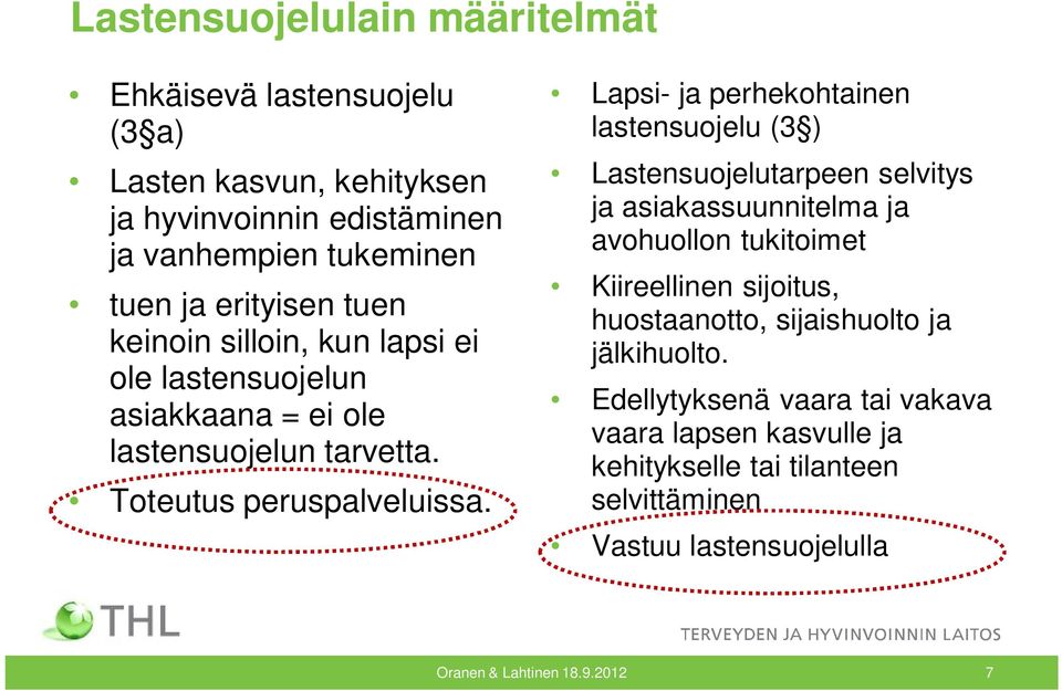 Lapsi- ja perhekohtainen lastensuojelu (3 ) Lastensuojelutarpeen selvitys ja asiakassuunnitelma ja avohuollon tukitoimet Kiireellinen sijoitus,