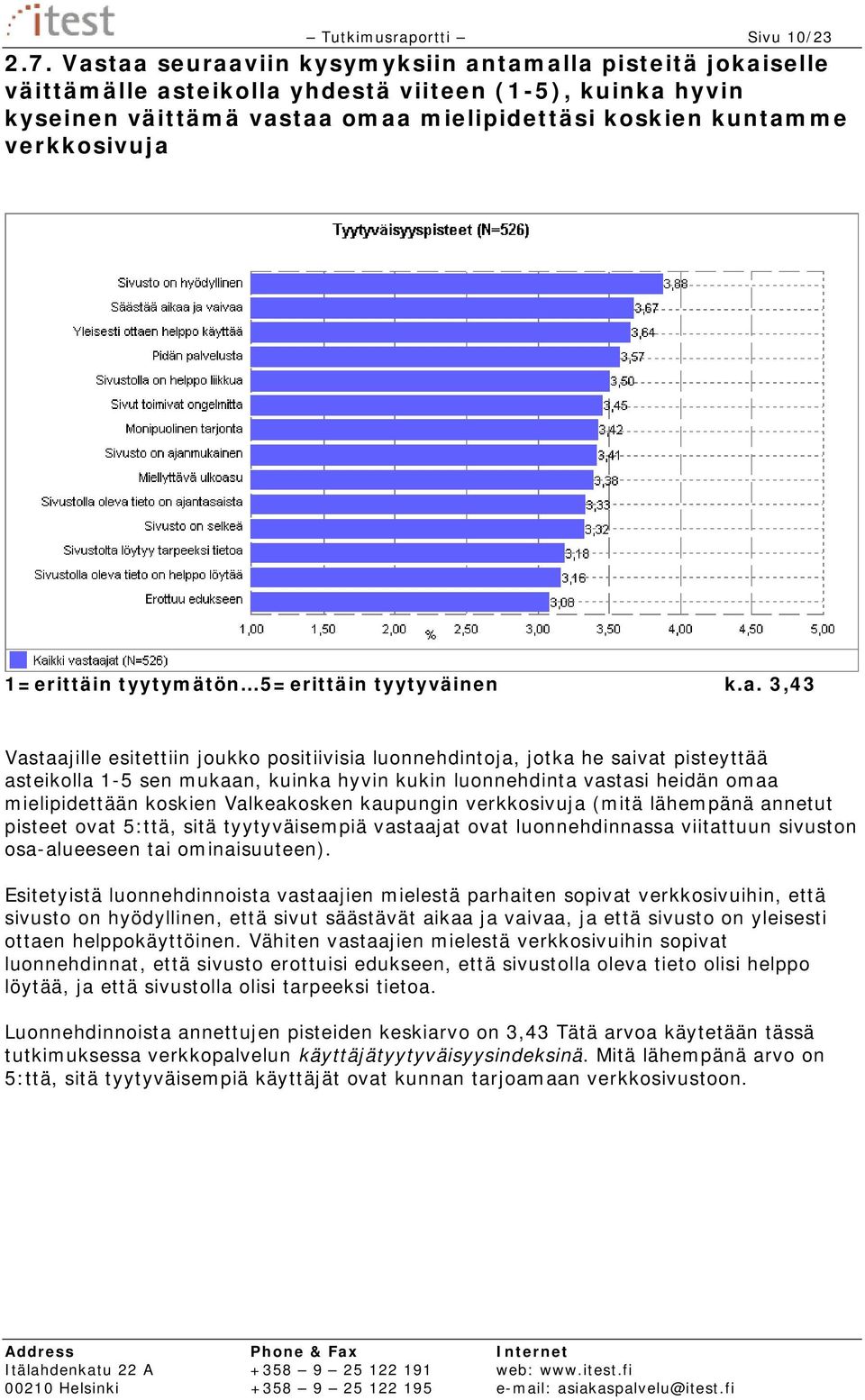 1=erittäin tyytymätön 5=erittäin tyytyväinen k.a.