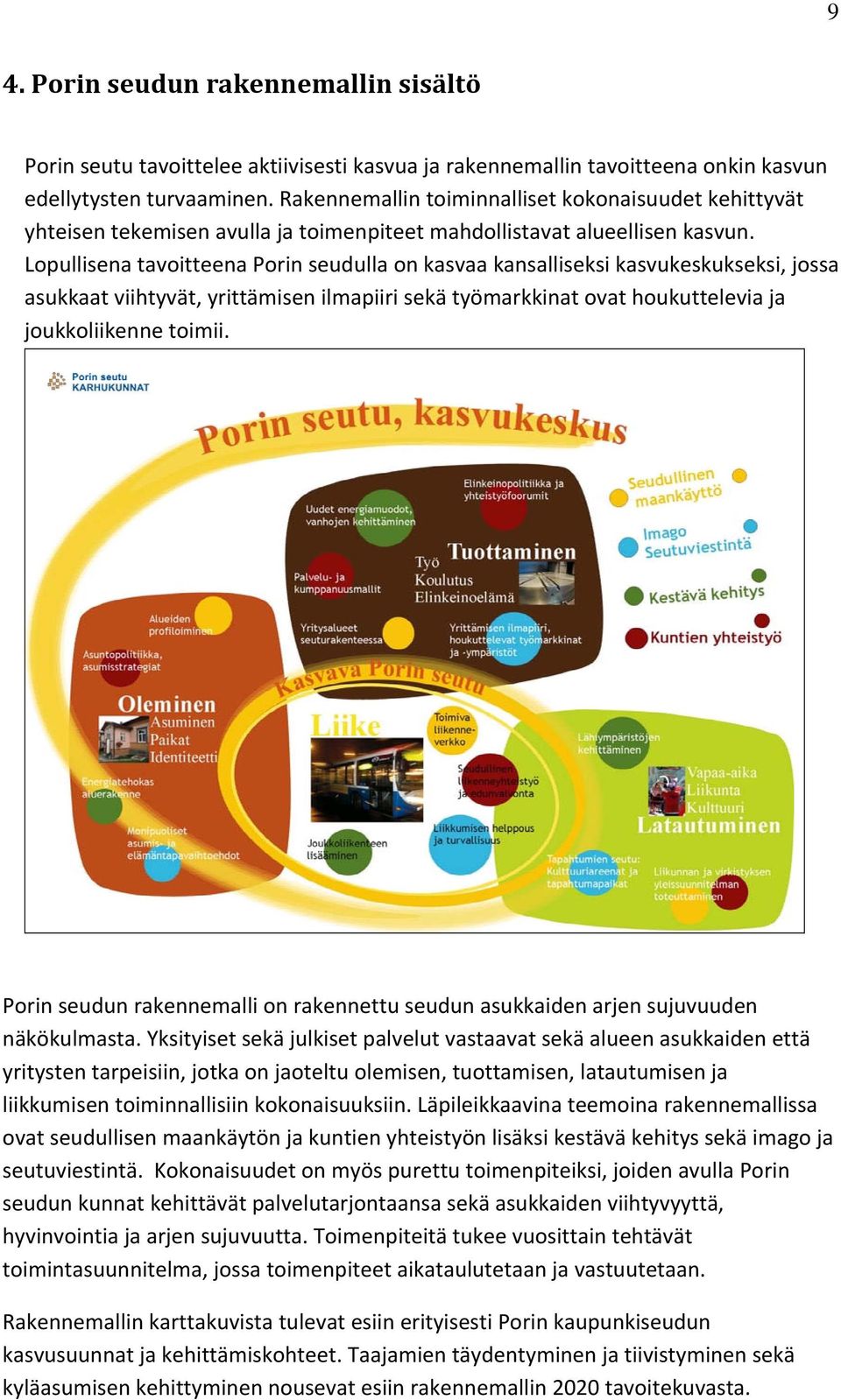 Lopullisena tavoitteena Porin seudulla on kasvaa kansalliseksi kasvukeskukseksi, jossa asukkaat viihtyvät, yrittämisen ilmapiiri sekä työmarkkinat ovat houkuttelevia ja joukkoliikenne toimii.