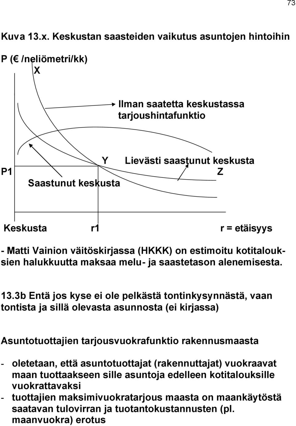 etäisyys - Matti Vainion väitöskirjassa (HKKK) on estimoitu kotitalouksien halukkuutta maksaa melu- ja saastetason alenemisesta. 13.