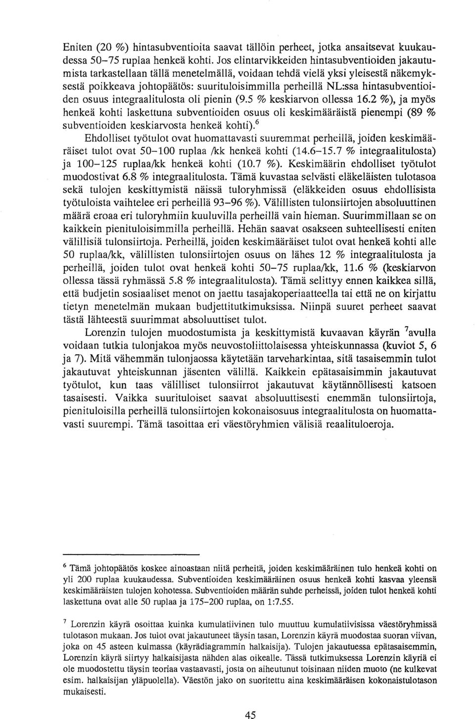 hintasubventioiden osuus integraalitulosta oli pienin (9.5 % keskiarvon ollessa 16.