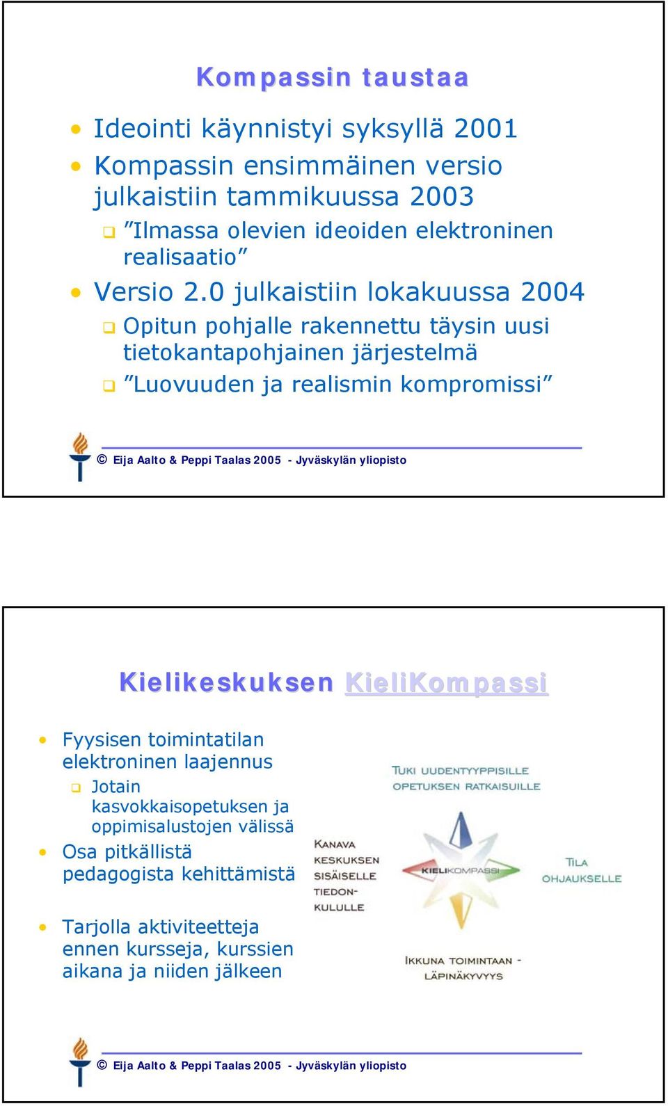 0 julkaistiin lokakuussa 2004 Opitun pohjalle rakennettu täysin uusi tietokantapohjainen järjestelmä Luovuuden ja realismin kompromissi