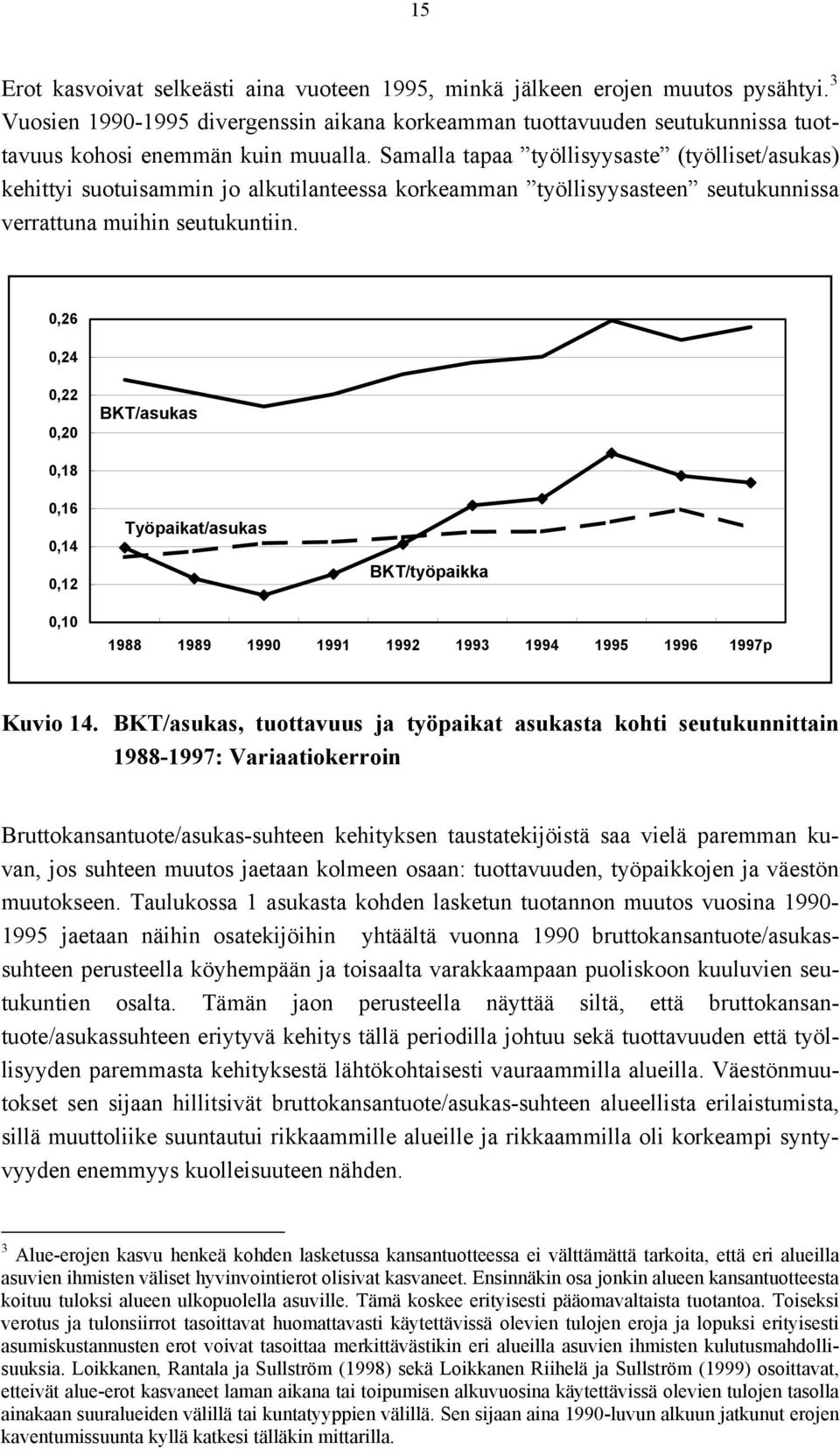 Samalla tapaa työllisyysaste (työlliset/asukas) kehittyi suotuisammin jo alkutilanteessa korkeamman työllisyysasteen seutukunnissa verrattuna muihin seutukuntiin.