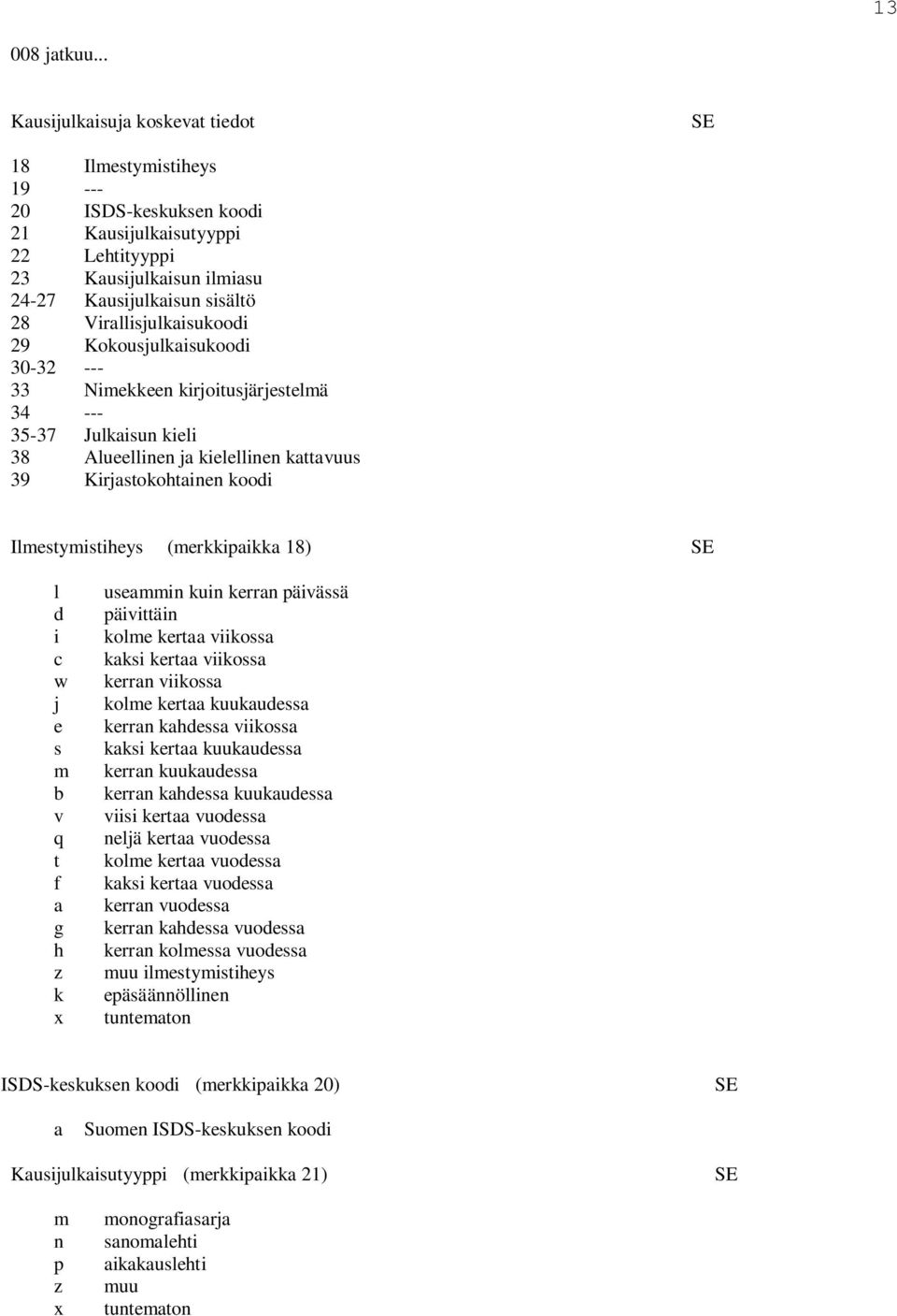 Kokousjulkisukooi 30-32 --- 33 Nimkkn kirjoitusjärjstlmä 34 --- 35-37 Julkisun kili 38 Alullinn j killlinn kttvuus 39 Kirjstokohtinn kooi Ilmstymistihys (mrkkipikk 18) SE l i w j s m v q t g h k x