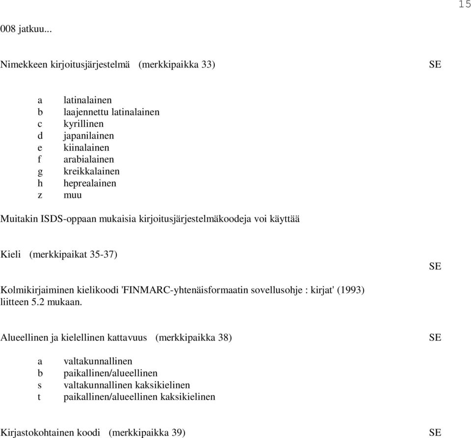 hprlinn muu Muitkin ISDS-oppn mukisi kirjoitusjärjstlmäkooj voi käyttää Kili (mrkkipikt 35-37) SE Kolmikirjiminn kilikooi