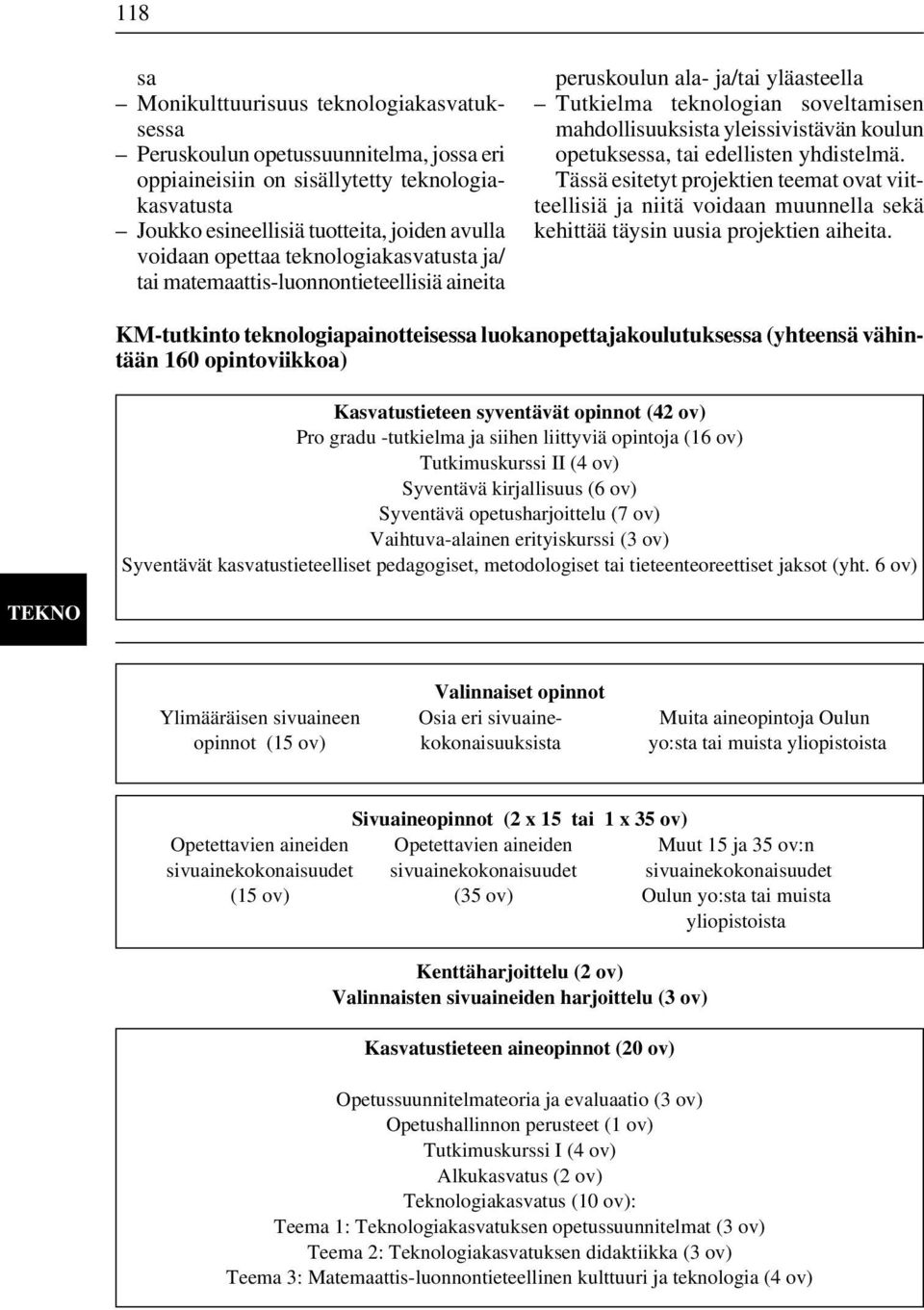 opetuksessa, tai edellisten yhdistelmä. Tässä esitetyt projektien teemat ovat viitteellisiä ja niitä voidaan muunnella sekä kehittää täysin uusia projektien aiheita.