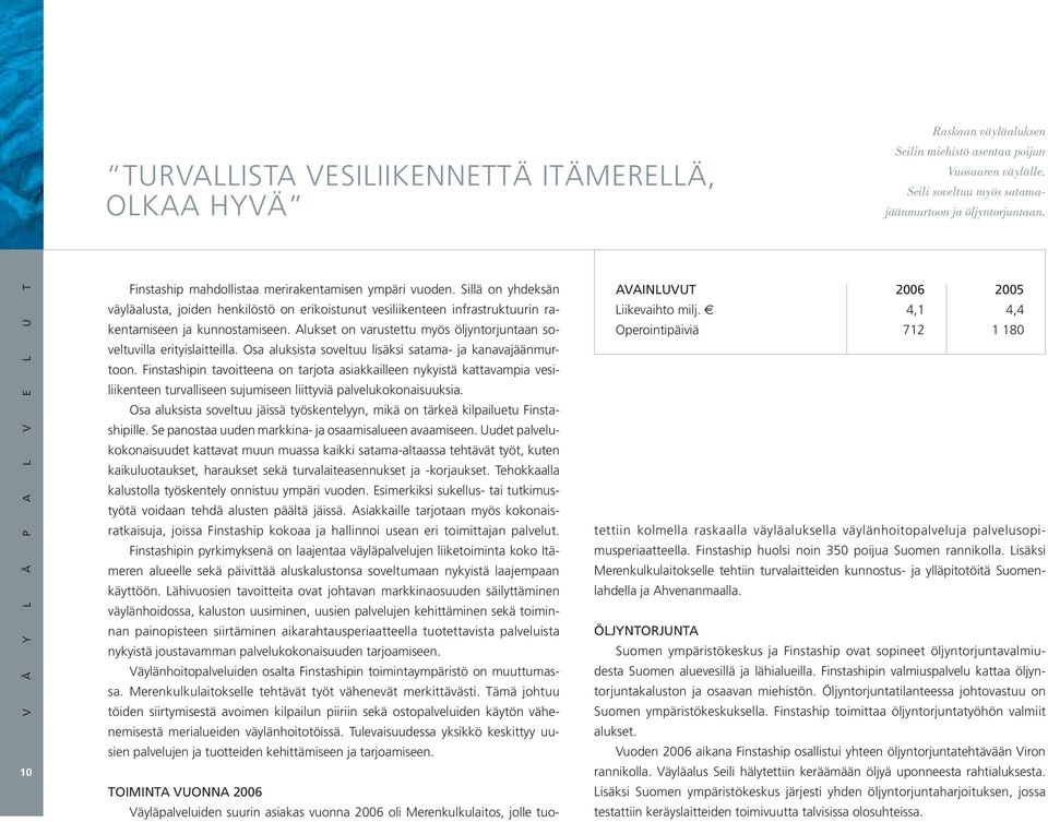 Sillä on yhdeksän väyläalusta, joiden henkilöstö on erikoistunut vesiliikenteen infrastruktuurin rakentamiseen ja kunnostamiseen.