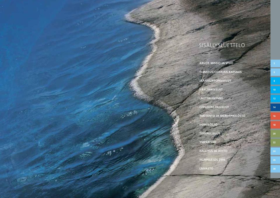 OFFSHORE-PALVELUT 14 TUOTANTO JA MERIHENKILÖSTÖ 16 HENKILÖSTÖ 18