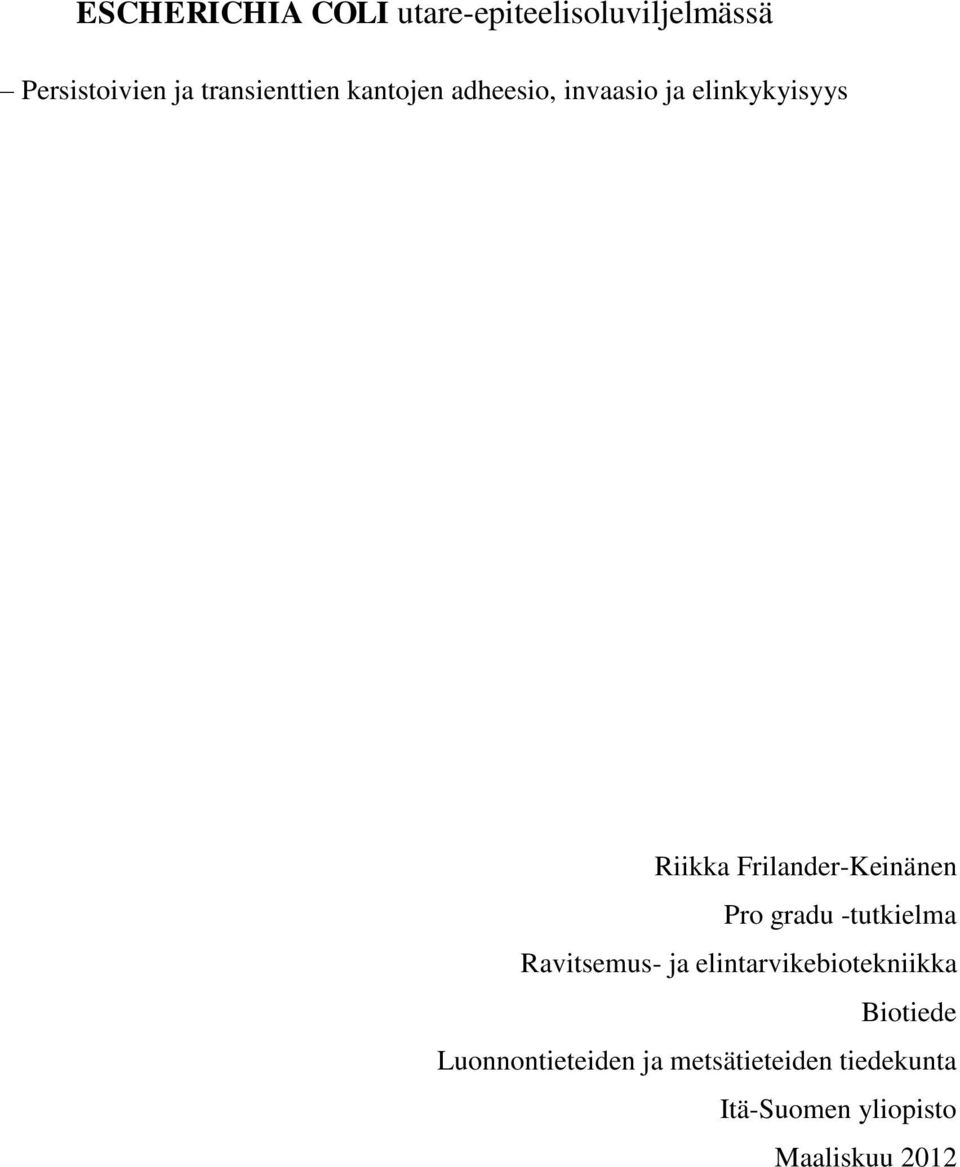 Frilander-Keinänen Pro gradu -tutkielma Ravitsemus- ja