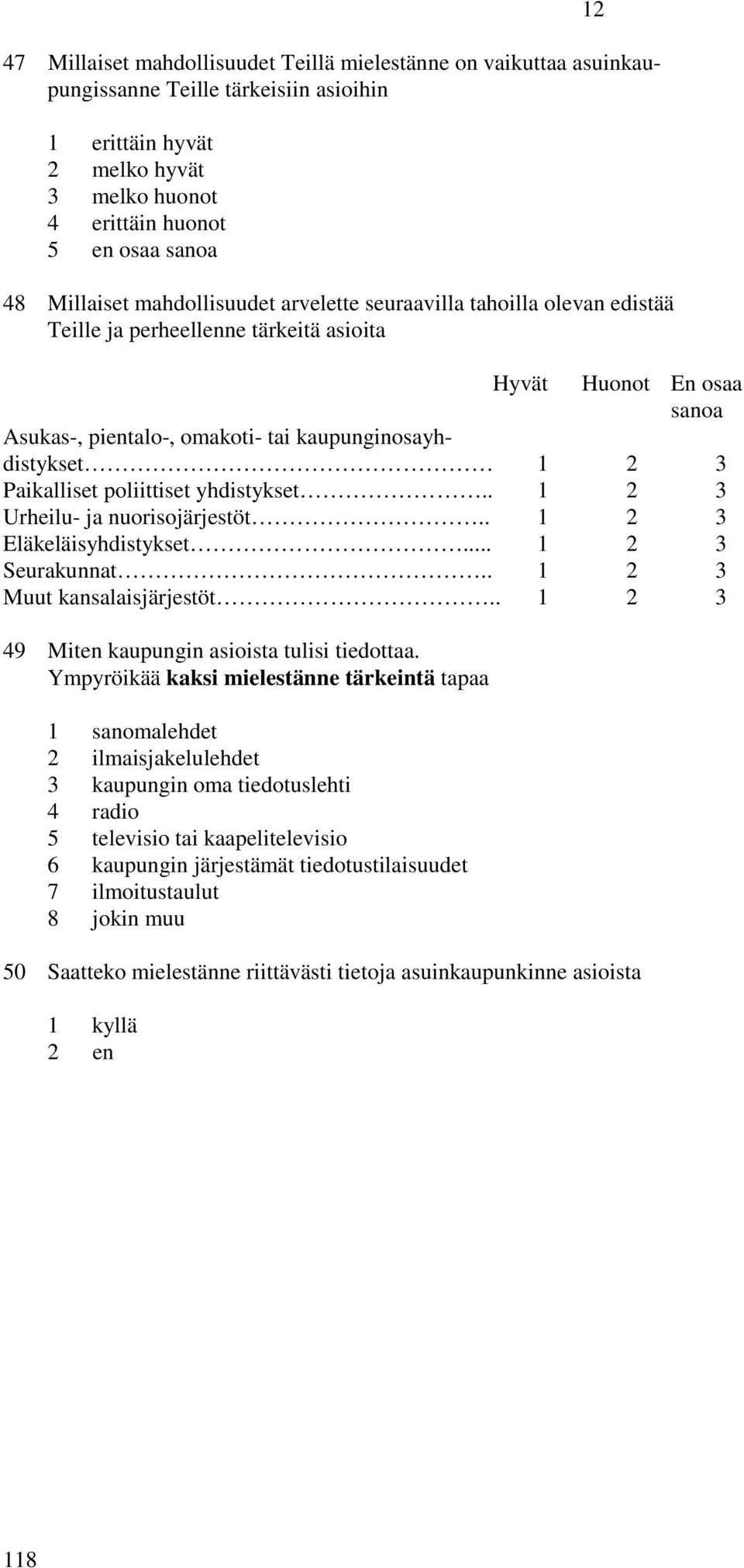 Paikalliset poliittiset yhdistykset.. 1 2 3 Urheilu- ja nuorisojärjestöt.. 1 2 3 Eläkeläisyhdistykset... 1 2 3 Seurakunnat.. 1 2 3 Muut kansalaisjärjestöt.