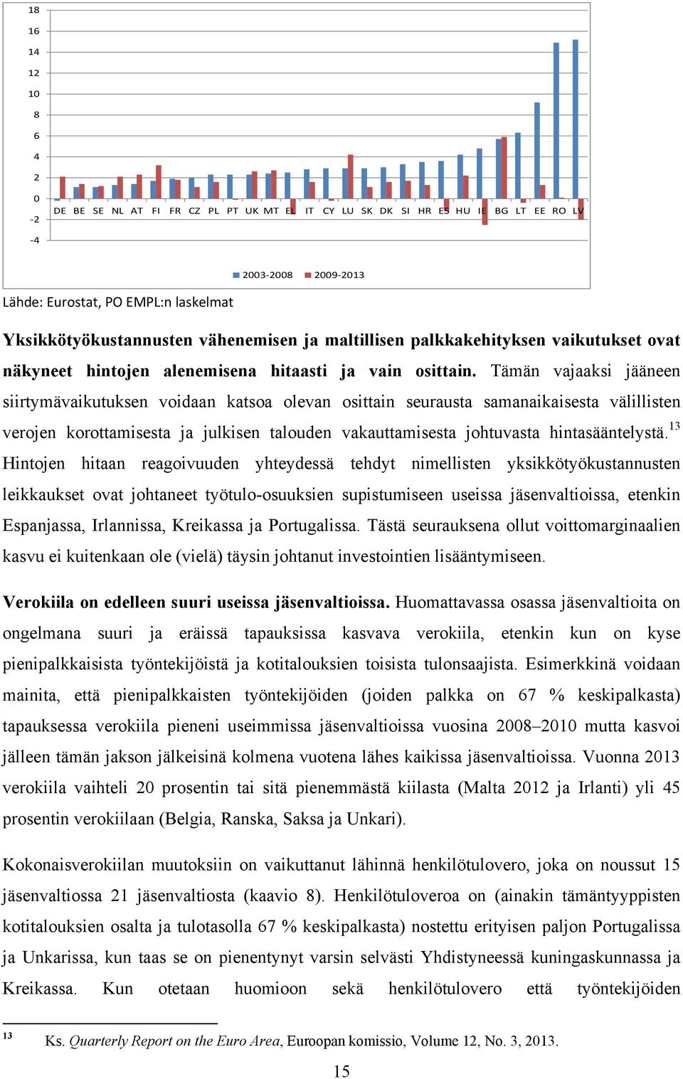 Tämän vajaaksi jääneen siirtymävaikutuksen voidaan katsoa olevan osittain seurausta samanaikaisesta välillisten verojen korottamisesta ja julkisen talouden vakauttamisesta johtuvasta hintasääntelystä.