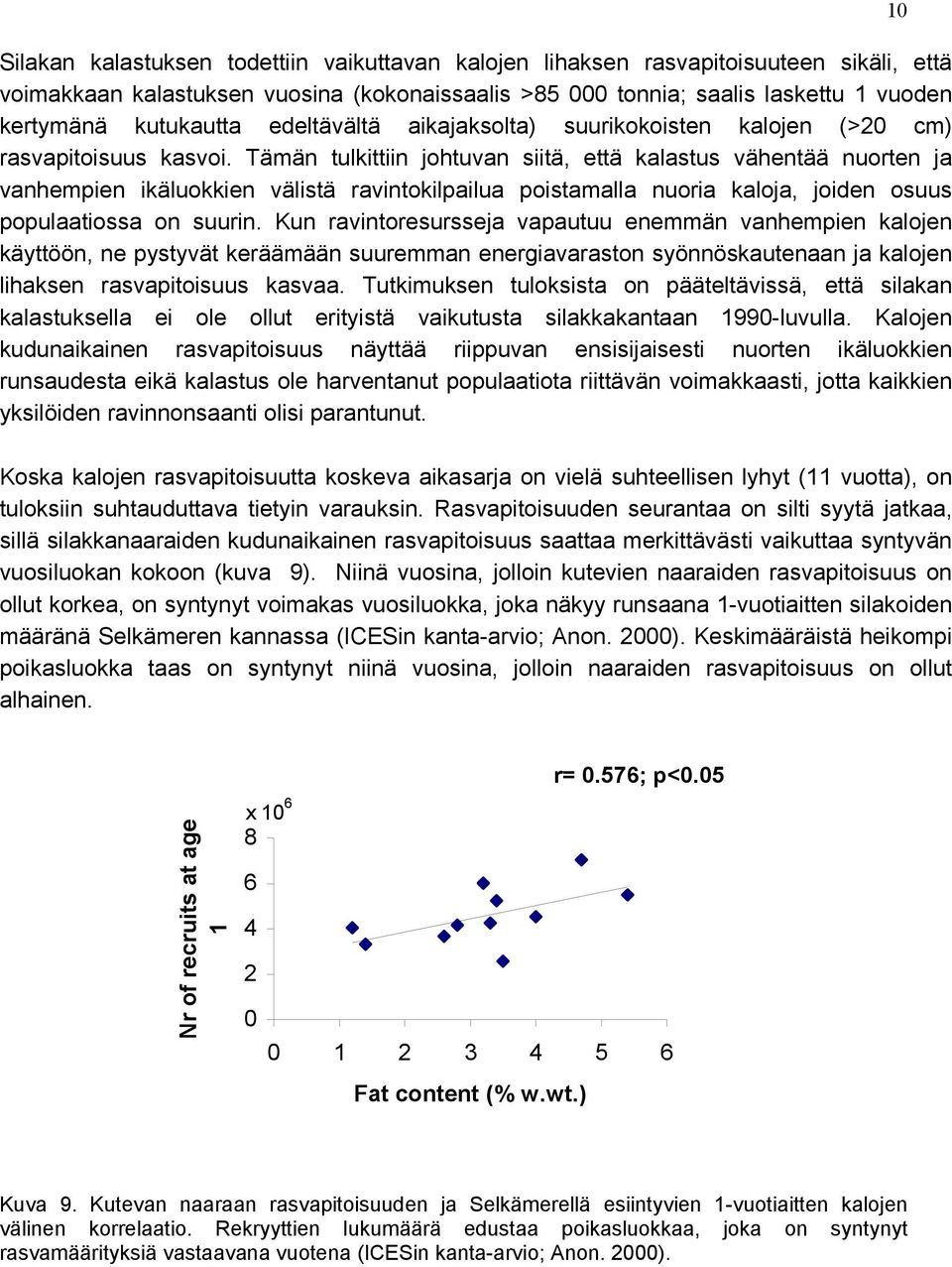 Tämän tulkittiin johtuvan siitä, että kalastus vähentää nuorten ja vanhempien ikäluokkien välistä ravintokilpailua poistamalla nuoria kaloja, joiden osuus populaatiossa on suurin.