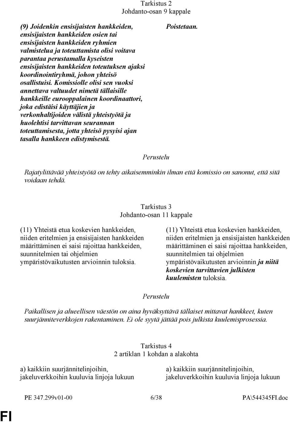 Komissiolle olisi sen vuoksi annettava valtuudet nimetä tällaisille hankkeille eurooppalainen koordinaattori, joka edistäisi käyttäjien ja verkonhaltijoiden välistä yhteistyötä ja huolehtisi