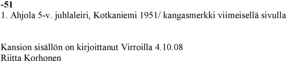 kangasmerkki viimeisellä sivulla
