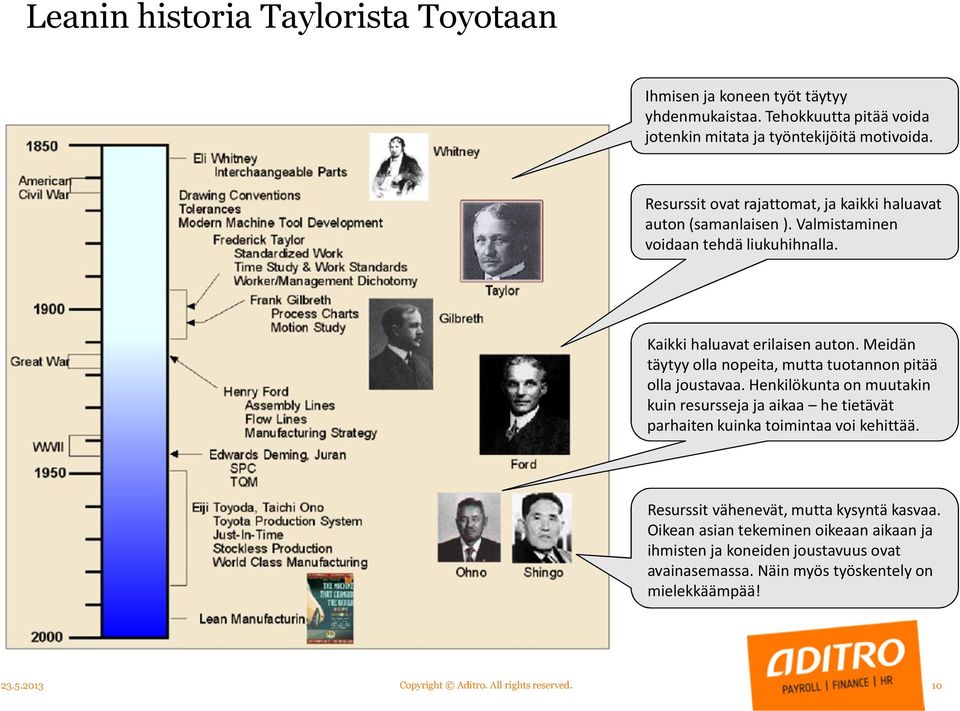 Meidän täytyy olla nopeita, mutta tuotannon pitää olla joustavaa. Henkilökunta on muutakin kuin resursseja ja aikaa he tietävät parhaiten kuinka toimintaa voi kehittää.