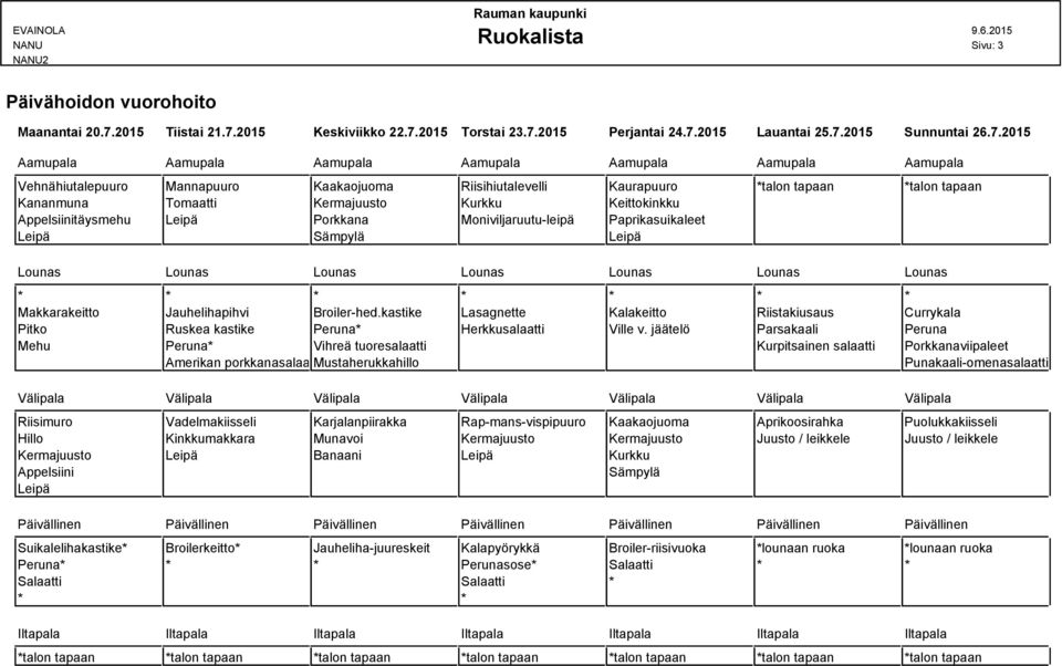 2015 Keskiviikko 22.7.