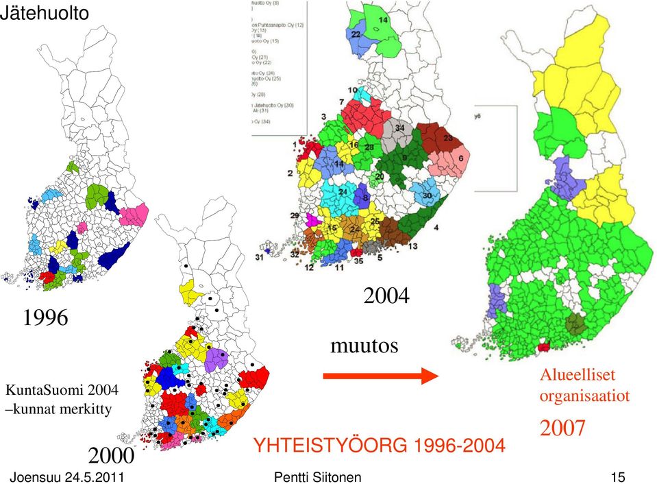 1996-2004 Alueelliset organisaatiot