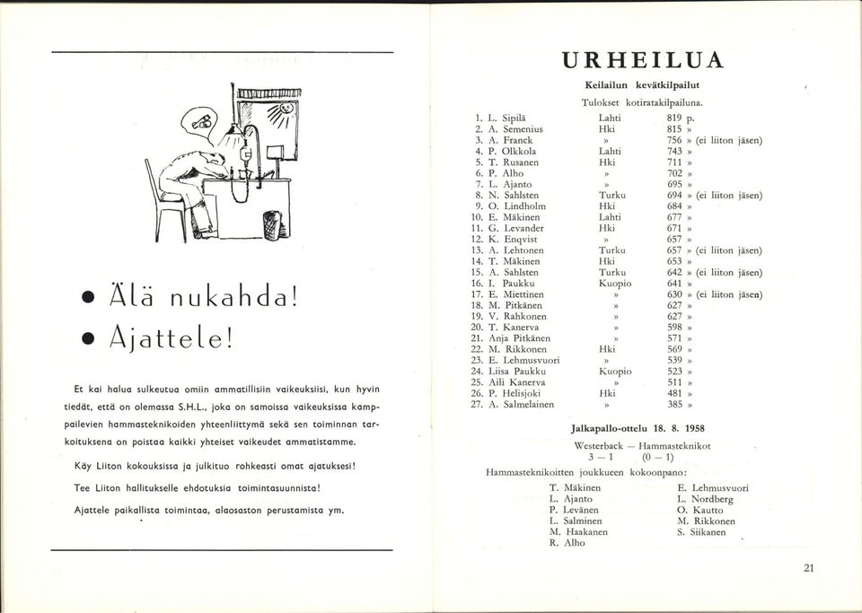 Käy Liiton kokouksissa ja julkituo rohkeasti omat ajatuksesi! Tee Liiton hallitukselle ehdotuksia toimintasuunnista! Ajattele paikallista toimintaa, alaosaston perustamista ym.