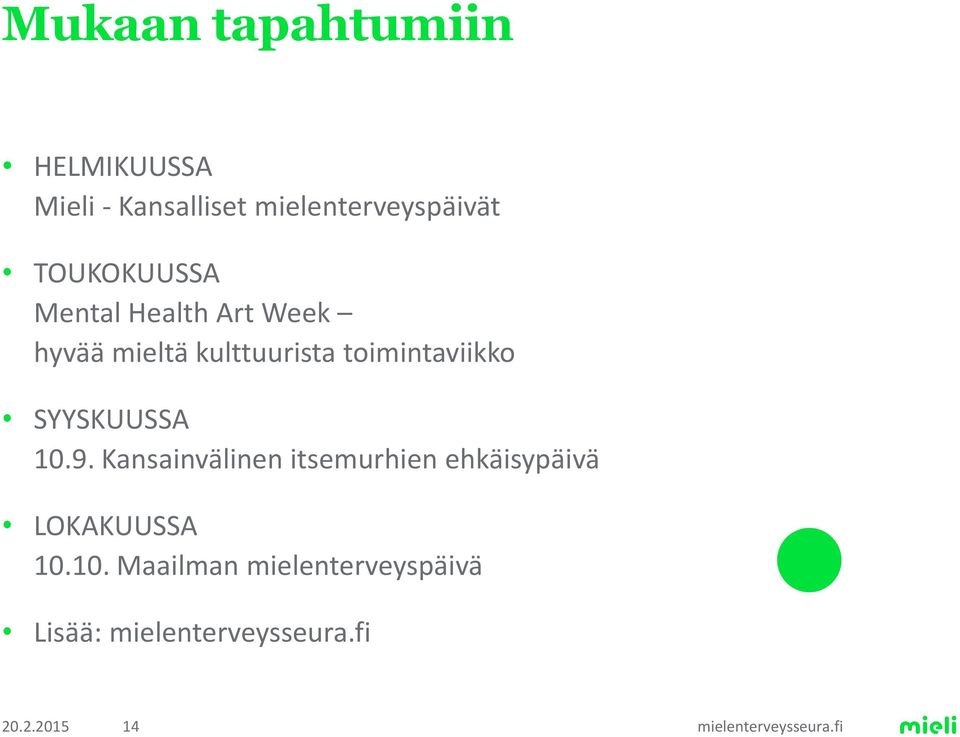 kulttuurista toimintaviikko SYYSKUUSSA 10.9.