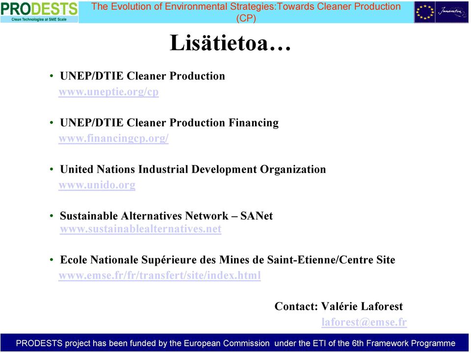 org/ United Nations Industrial Development Organization www.unido.