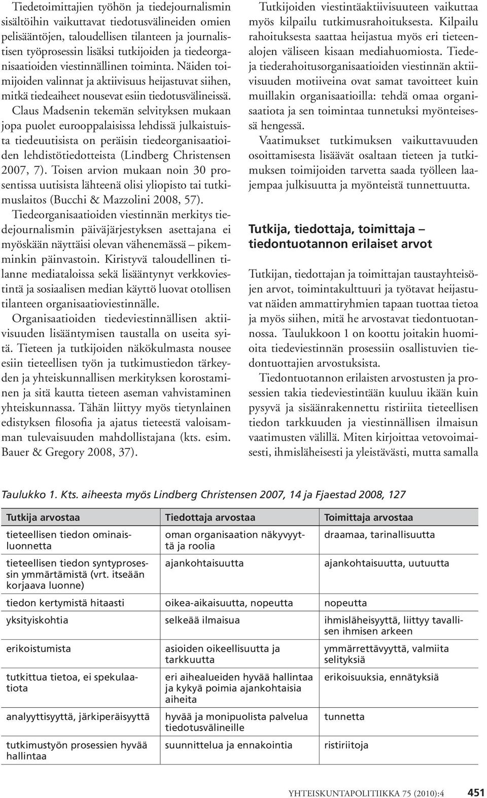 Claus Madsenin tekemän selvityksen mukaan jopa puolet eurooppalaisissa lehdissä julkaistuista tiedeuutisista on peräisin tiedeorganisaatioiden lehdistötiedotteista (Lindberg Christensen 2007, 7).