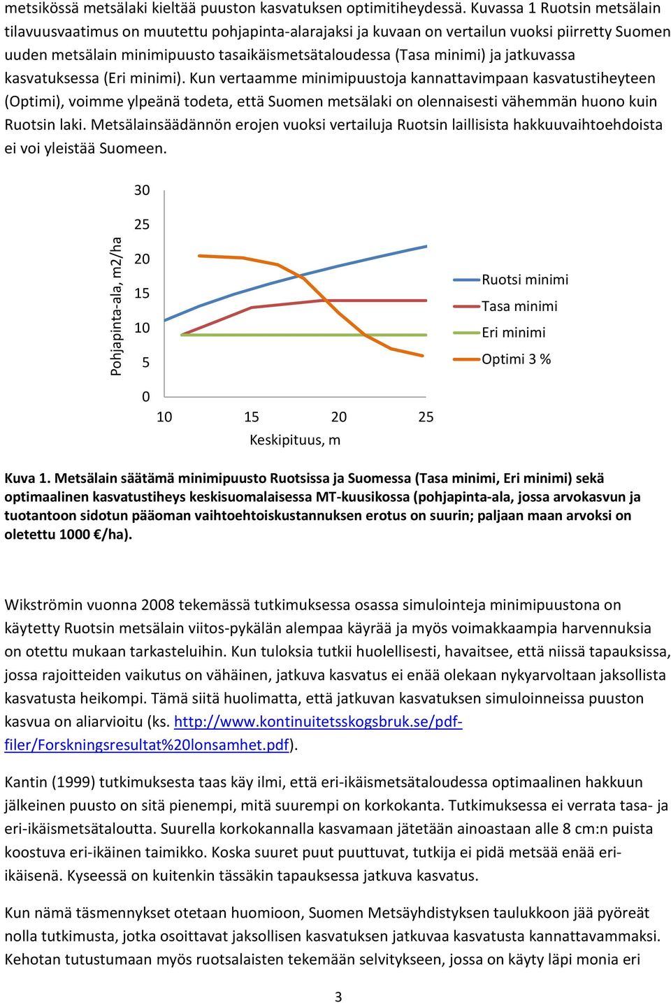 jatkuvassa kasvatuksessa (Eri minimi).