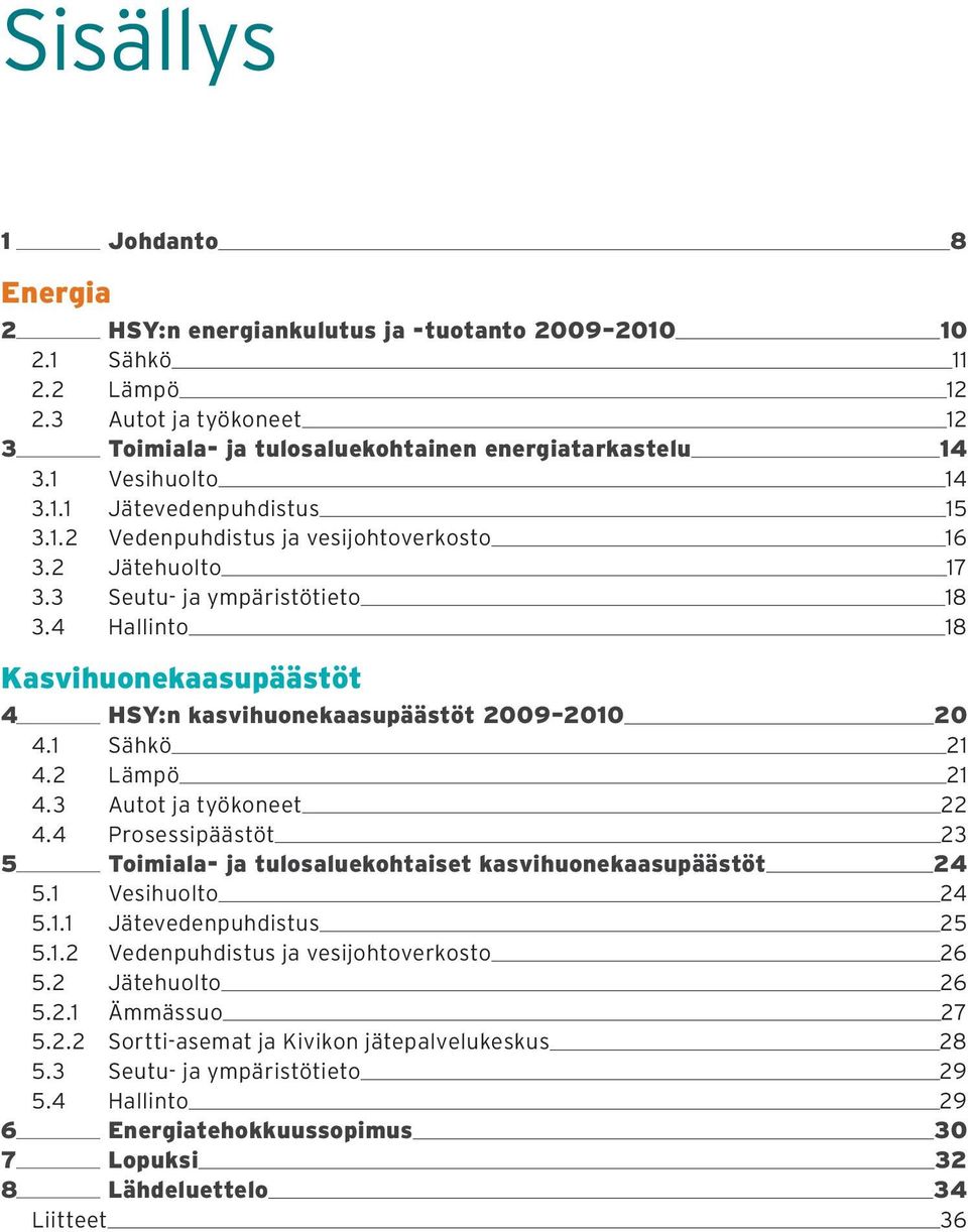 4 Hallinto 18 Kasvihuonekaasupäästöt 4 HSY:n kasvihuonekaasupäästöt 29 21 2 4.1 Sähkö 21 4.2 Lämpö 21 4.3 Autot ja työkoneet 22 4.