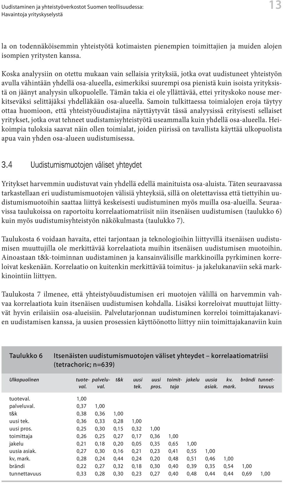 jäänyt analyysin ulkopuolelle. Tämän takia ei ole yllättävää, ettei yrityskoko nouse merkitseväksi selittäjäksi yhdelläkään osa-alueella.