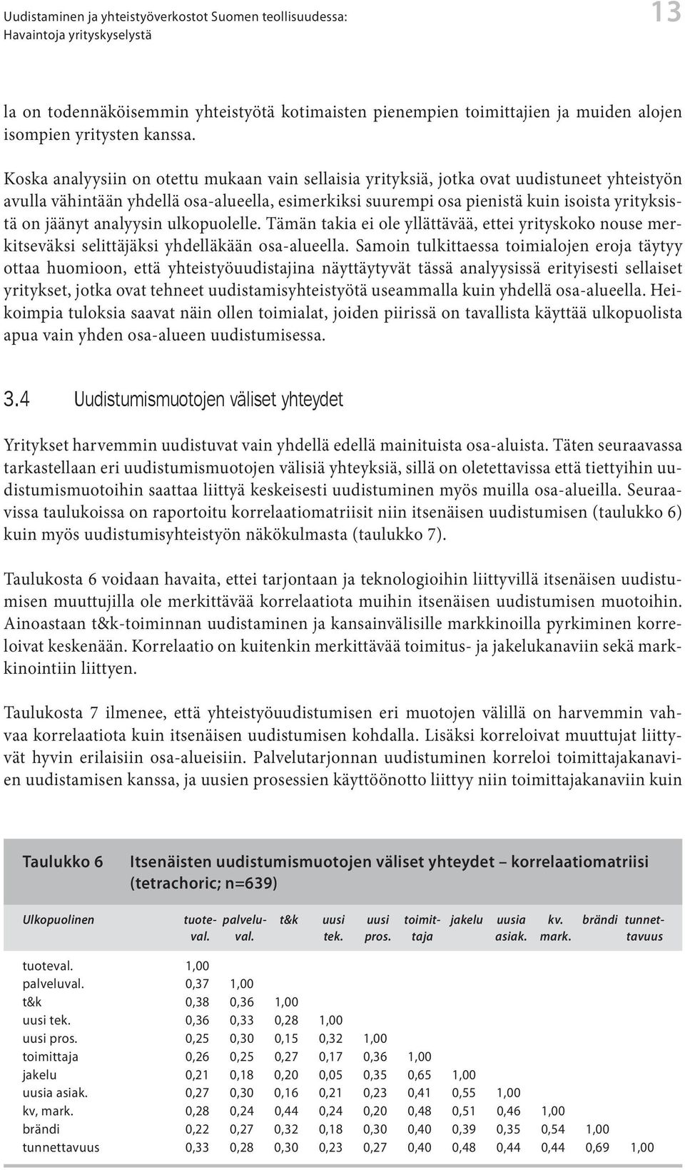 jäänyt analyysin ulkopuolelle. Tämän takia ei ole yllättävää, ettei yrityskoko nouse merkitseväksi selittäjäksi yhdelläkään osa-alueella.