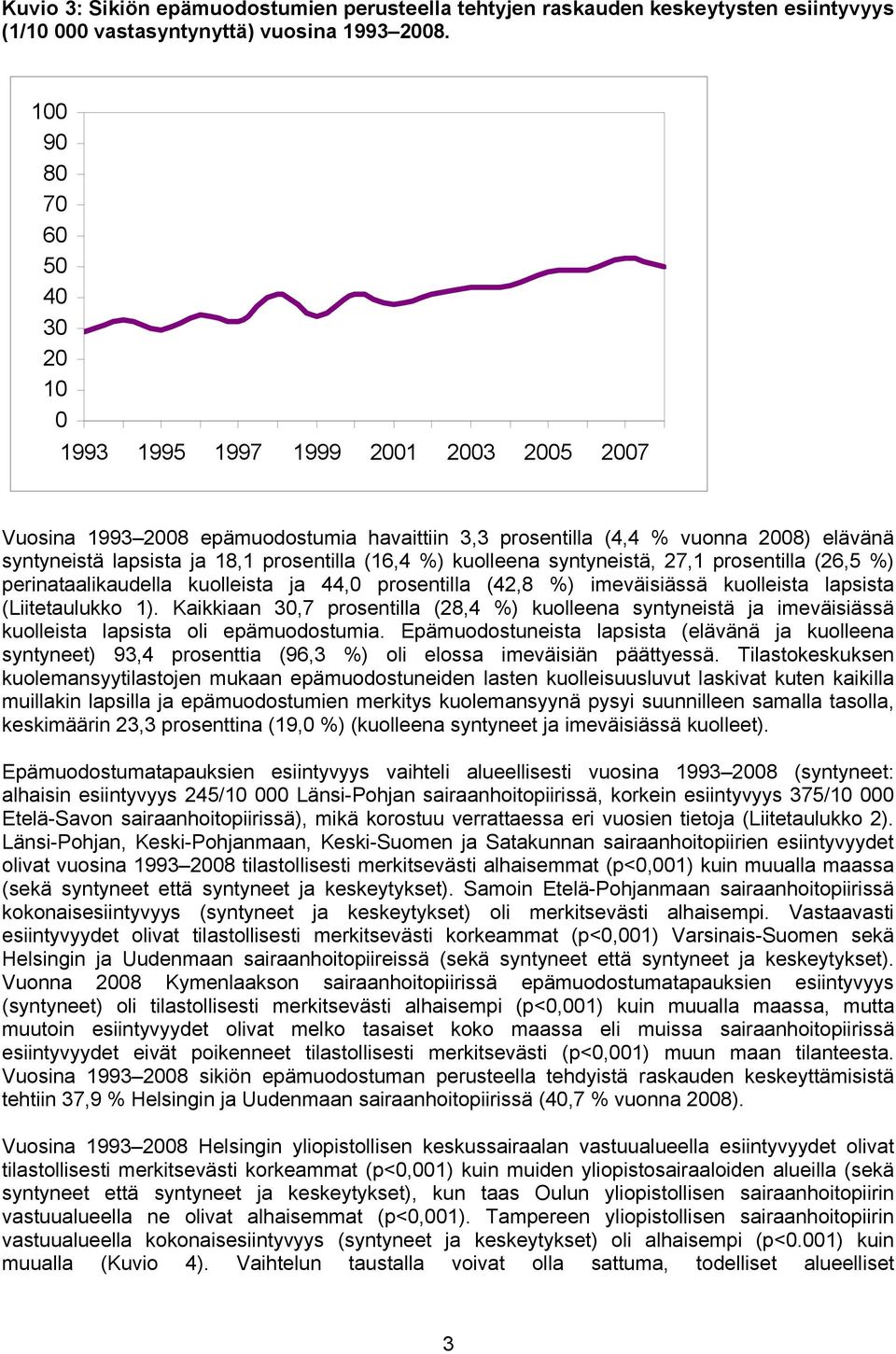 syntyneistä, 27,1 prosentilla (26, %) perinataalikaudella kuolleista ja 44, prosentilla (42,8 %) imeväisiässä kuolleista lapsista (Liitetaulukko 1).