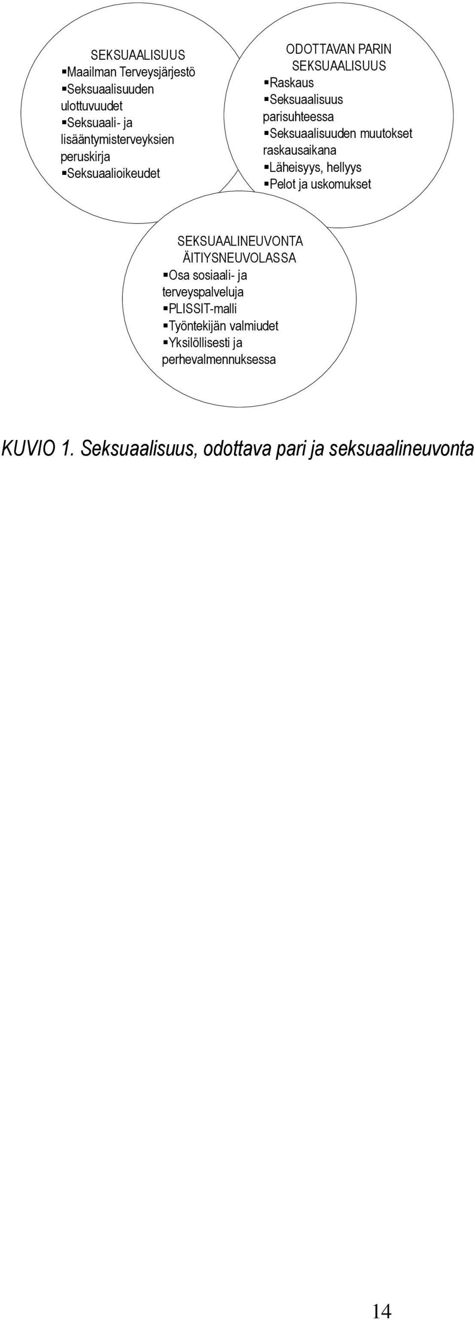 raskausaikana Läheisyys, hellyys Pelot ja uskomukset SEKSUAALINEUVONTA ÄITIYSNEUVOLASSA Osa sosiaali- ja