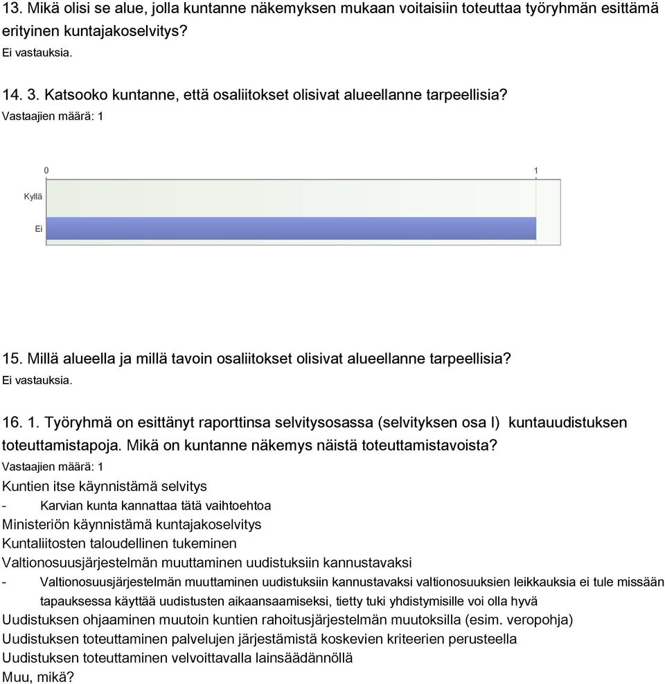 Mikä on kuntanne näkemys näistä toteuttamistavoista?