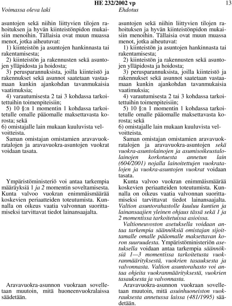 perusparannuksista, joilla kiinteistö ja rakennukset sekä asunnot saatetaan vastaamaan kunkin ajankohdan tavanmukaisia vaatimuksia; 4) varautumisesta 2 tai 3 kohdassa tarkoitettuihin toimenpiteisiin;