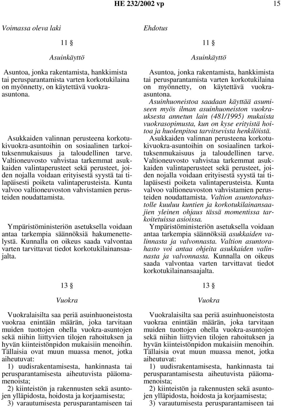 Valtioneuvosto vahvistaa tarkemmat asukkaiden valintaperusteet sekä perusteet, joiden nojalla voidaan erityisestä syystä tai tilapäisesti poiketa valintaperusteista.