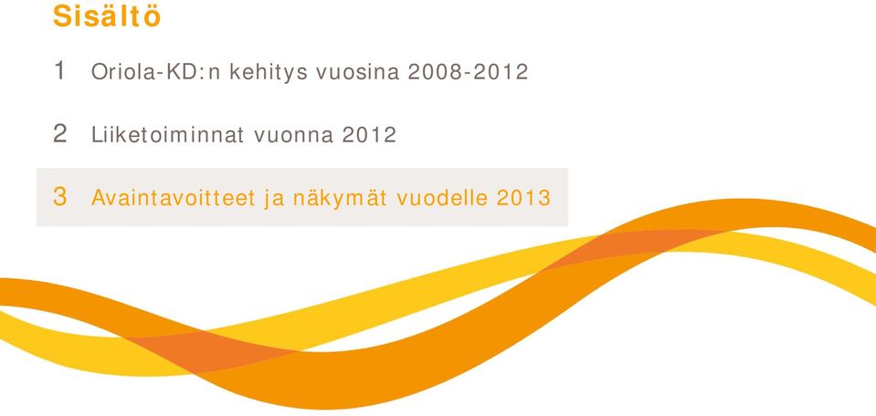 Liiketoiminnat vuonna 2012 3