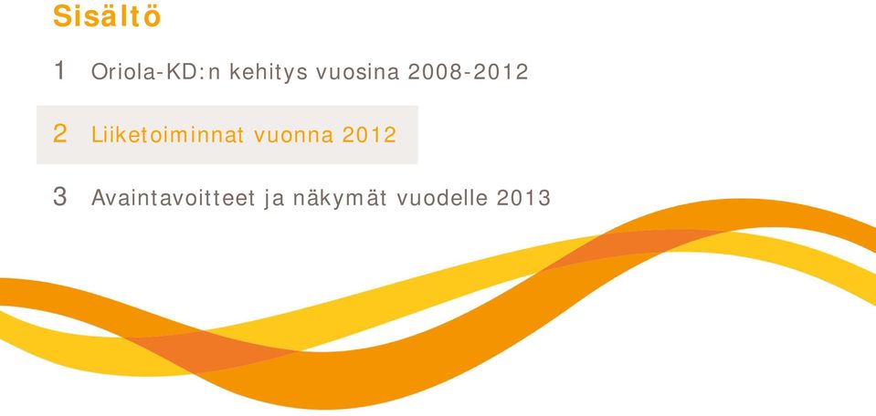 Liiketoiminnat vuonna 2012 3